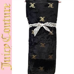 Juicy Couture Gold Foil JC Logo Throw Blanket